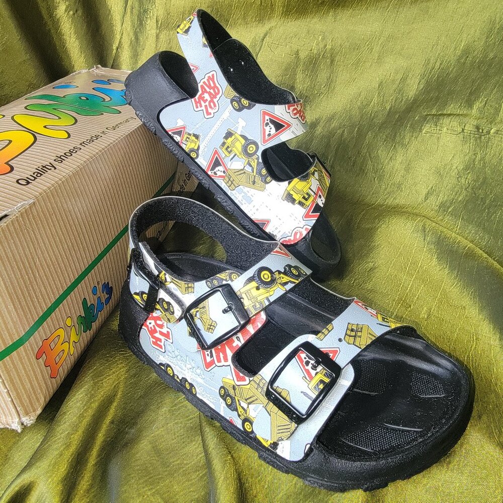 Birki's By: Birkenstock Boys Heavy Load Construction Themed Sandals NWT